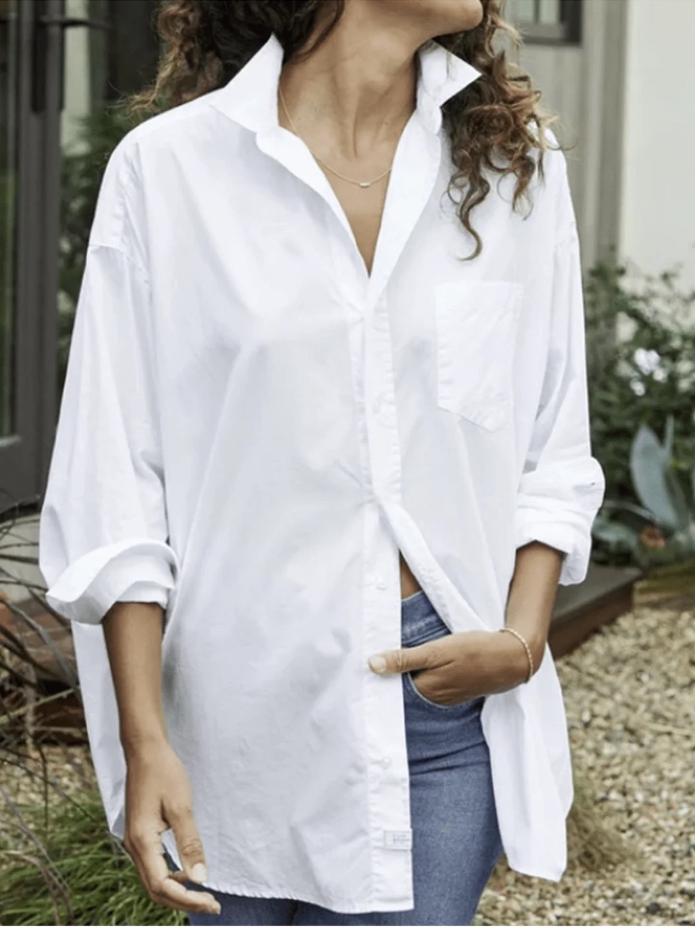 Frank & Eileen Oversized Button-Down Shirt - Relaxed Pocket Top Size Large